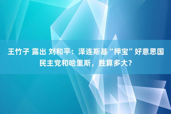 王竹子 露出 刘和平：泽连斯基“押宝”好意思国民主党和哈里斯，胜算多大？