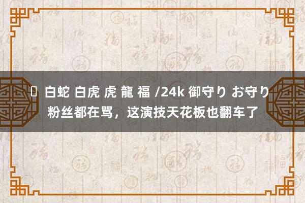 ✨白蛇 白虎 虎 龍 福 /24k 御守り お守り 粉丝都在骂，这演技天花板也翻车了