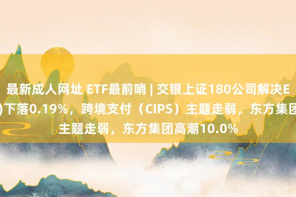 最新成人网址 ETF最前哨 | 交银上证180公司解决ETF(510010)下落0.19%，跨境支付（CIPS）主题走弱，东方集团高潮10.0%