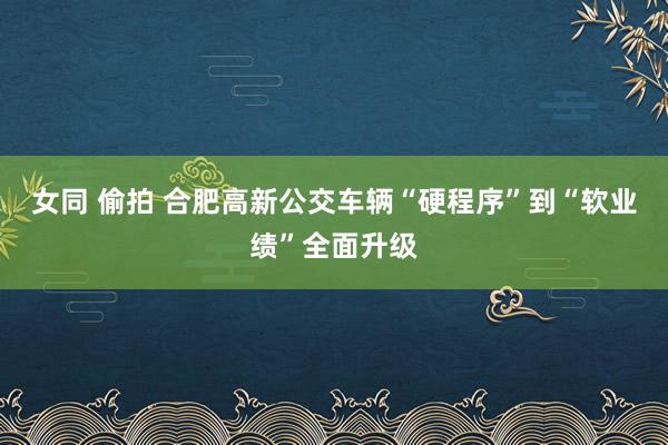 女同 偷拍 合肥高新公交车辆“硬程序”到“软业绩”全面升级