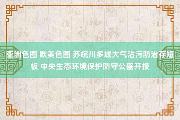 亚洲色图 欧美色图 苏皖川多城大气沾污防治存短板 中央生态环境保护防守公盛开报