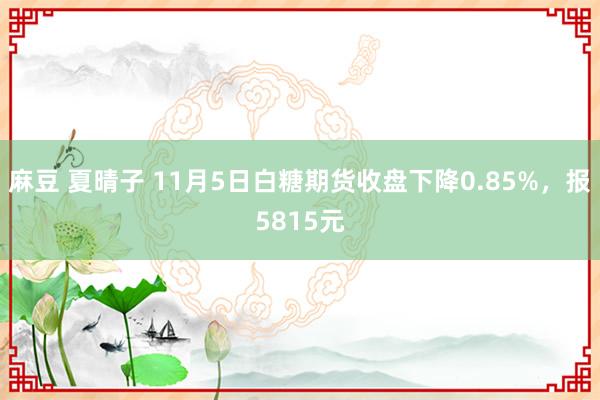 麻豆 夏晴子 11月5日白糖期货收盘下降0.85%，报5815元