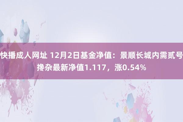 快播成人网址 12月2日基金净值：景顺长城内需贰号搀杂最新净值1.117，涨0.54%