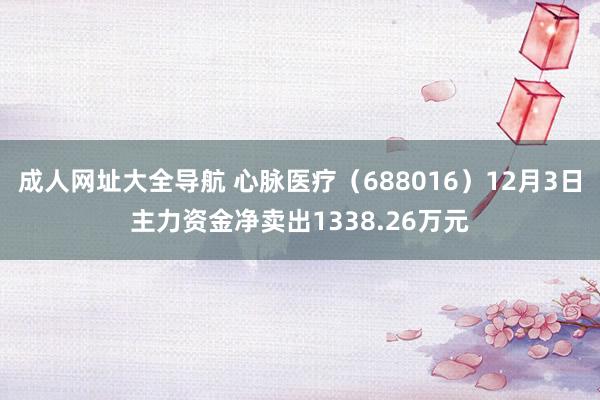 成人网址大全导航 心脉医疗（688016）12月3日主力资金净卖出1338.26万元