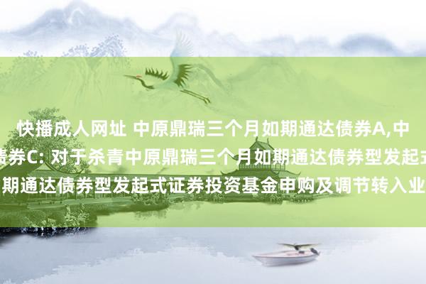 快播成人网址 中原鼎瑞三个月如期通达债券A，中原鼎瑞三个月如期通达债券C: 对于杀青中原鼎瑞三个月如期通达债券型发起式证券投资基金申购及调节转入业务的公告