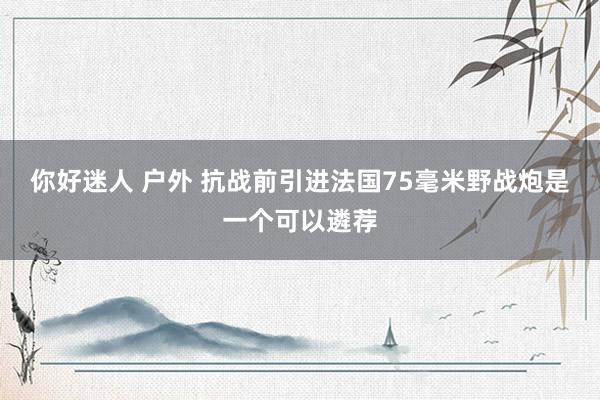 你好迷人 户外 抗战前引进法国75毫米野战炮是一个可以遴荐