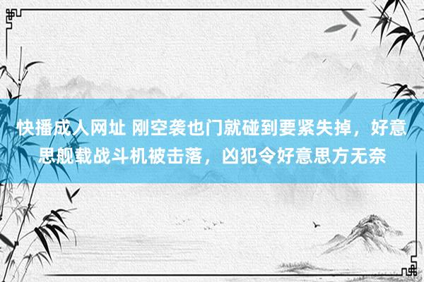 快播成人网址 刚空袭也门就碰到要紧失掉，好意思舰载战斗机被击落，凶犯令好意思方无奈