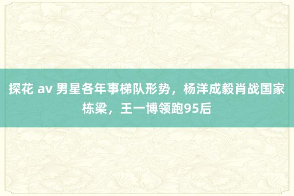 探花 av 男星各年事梯队形势，杨洋成毅肖战国家栋梁，王一博领跑95后