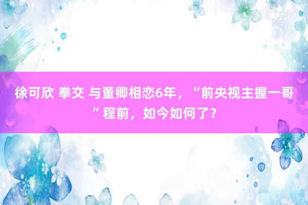 徐可欣 拳交 与董卿相恋6年，“前央视主握一哥”程前，如今如何了？