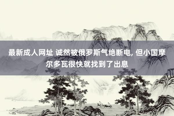 最新成人网址 诚然被俄罗斯气绝断电， 但小国摩尔多瓦很快就找到了出息