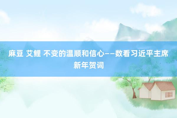 麻豆 艾鲤 不变的温顺和信心——数看习近平主席新年贺词