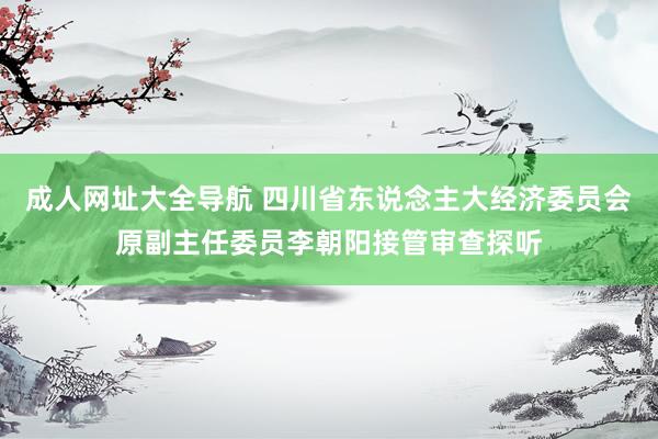 成人网址大全导航 四川省东说念主大经济委员会原副主任委员李朝阳接管审查探听