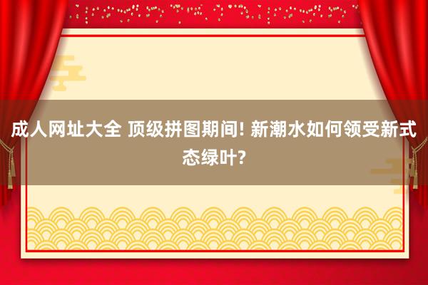 成人网址大全 顶级拼图期间! 新潮水如何领受新式态绿叶?