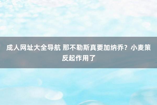 成人网址大全导航 那不勒斯真要加纳乔？小麦策反起作用了